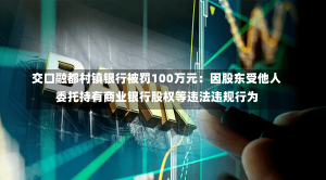 交口融都村镇银行被罚100万元：因股东受他人委托持有商业银行股权等违法违规行为-第3张图片