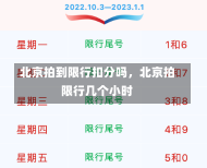 北京拍到限行扣分吗，北京拍限行几个小时-第1张图片