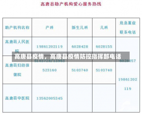 高唐县疫情，高唐县疫情防控指挥部电话-第1张图片