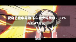 爱奇艺盘中异动 下午盘大幅跳水5.33%报2.47美元-第3张图片