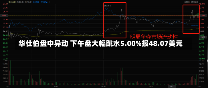 华仕伯盘中异动 下午盘大幅跳水5.00%报48.07美元-第3张图片