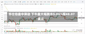 华仕伯盘中异动 下午盘大幅跳水5.00%报48.07美元-第2张图片