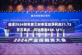 谐波2024财年第三财季实现净利润21.72百万美元，同比增加434.15%-第1张图片