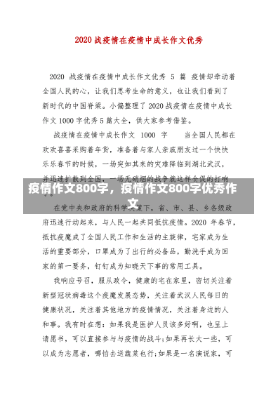 疫情作文800字，疫情作文800字优秀作文-第3张图片