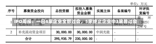 IPO周报：一日4家企业全部过会，5家终止企业中3家曾过会-第3张图片