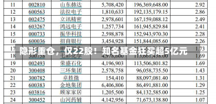 隐形重仓，仅22股！知名基金狂买超5亿元-第1张图片