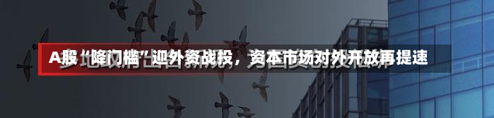 A股“降门槛”迎外资战投，资本市场对外开放再提速-第1张图片