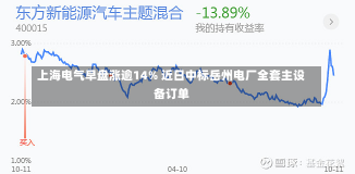 上海电气早盘涨逾14% 近日中标岳州电厂全套主设备订单-第3张图片