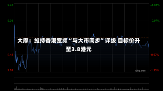 大摩：维持香港宽频“与大市同步”评级 目标价升至3.8港元-第1张图片