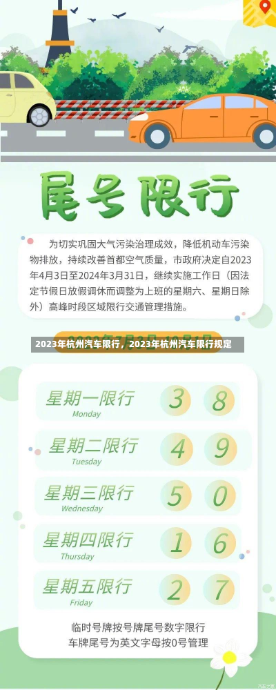 2023年杭州汽车限行，2023年杭州汽车限行规定-第1张图片