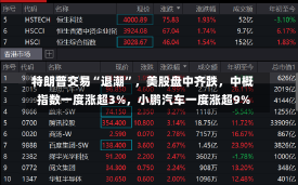 特朗普交易“退潮”，美股盘中齐跌，中概指数一度涨超3%，小鹏汽车一度涨超9%-第2张图片