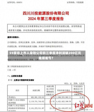 59家非上市人身险公司前三季度净利润破200亿元 谁赚谁亏？-第2张图片