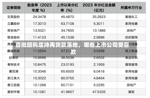 首批回购增持再贷款落地，哪些上市公司受喜欢
？-第3张图片