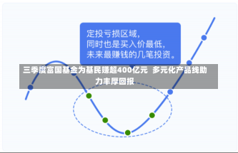 三季度富国基金为基民赚超400亿元  多元化产品线助力丰厚回报-第1张图片