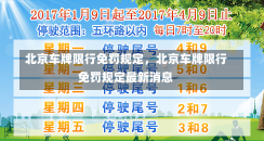 北京车牌限行免罚规定，北京车牌限行免罚规定最新消息-第1张图片