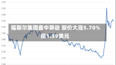 福斯尔集团盘中异动 股价大涨5.70%报1.39美元-第1张图片