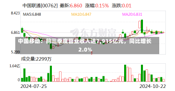 中国移动：前三季度营业收入达7,915亿元，同比增长2.0%-第2张图片