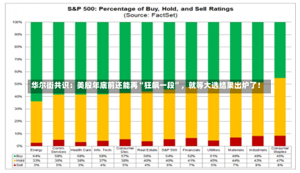 华尔街共识：美股年底前还能再“狂飙一段”，就等大选结果出炉了！-第2张图片