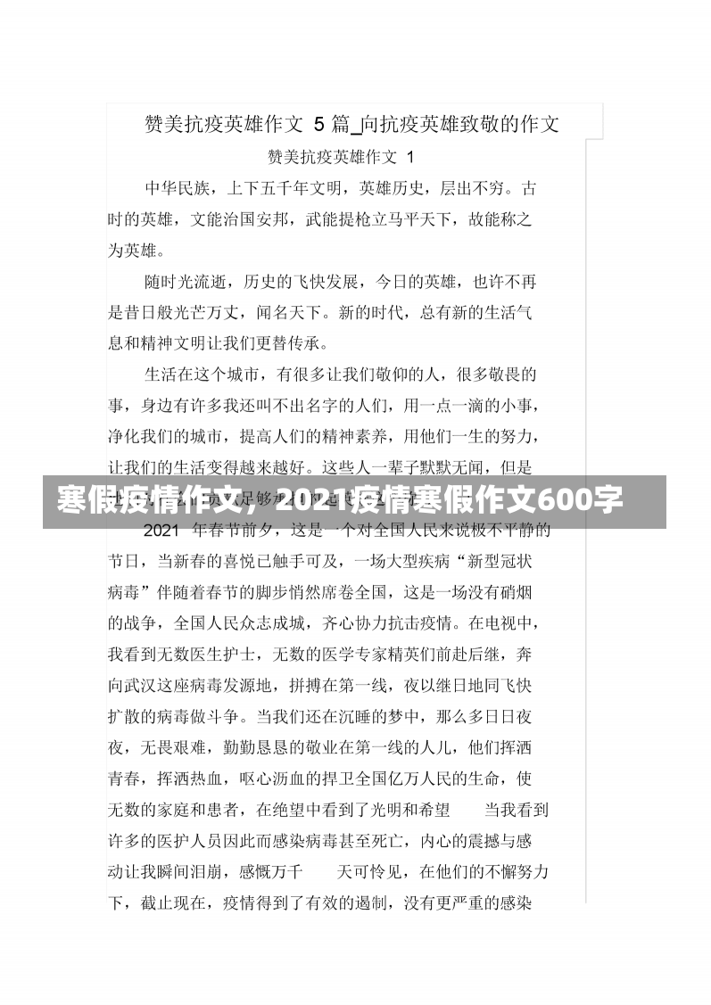 寒假疫情作文，2021疫情寒假作文600字-第2张图片