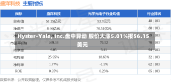 Hyster-Yale, Inc.盘中异动 股价大涨5.01%报56.15美元-第2张图片