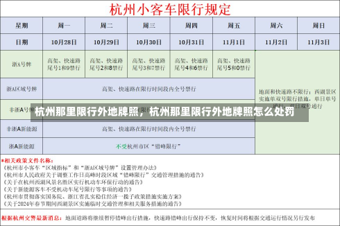 杭州那里限行外地牌照，杭州那里限行外地牌照怎么处罚-第1张图片