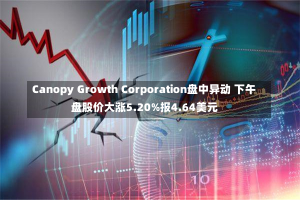 Canopy Growth Corporation盘中异动 下午盘股价大涨5.20%报4.64美元-第2张图片