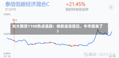 光大期货1108热点追踪：橡胶连涨四日，牛市回来了？-第1张图片