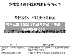 帕米亚盆地皇室信托盘中异动 下午盘急速拉升5.00%-第2张图片