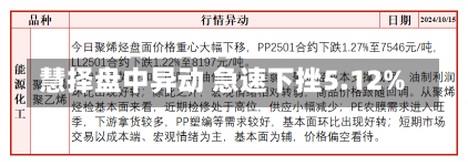 慧择盘中异动 急速下挫5.12%-第1张图片