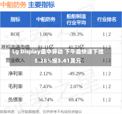 Lg Display盘中异动 下午盘快速下挫5.28%报3.41美元-第1张图片