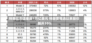 特斯拉市值重返1万亿美元 特朗普胜选以来股价飙升30%-第2张图片