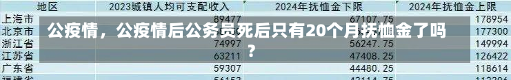 公疫情，公疫情后公务员死后只有20个月抚恤金了吗?-第1张图片