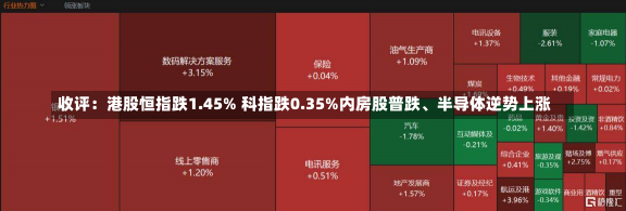 收评：港股恒指跌1.45% 科指跌0.35%内房股普跌、半导体逆势上涨-第1张图片