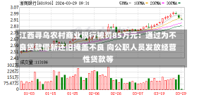 江西寻乌农村商业银行被罚85万元：通过为不良贷款借新还旧掩盖不良 向公职人员发放经营性贷款等-第3张图片