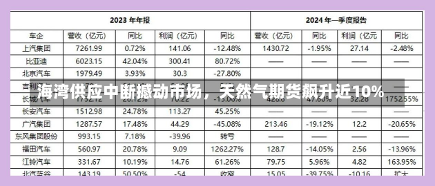 海湾供应中断撼动市场，天然气期货飙升近10%-第3张图片