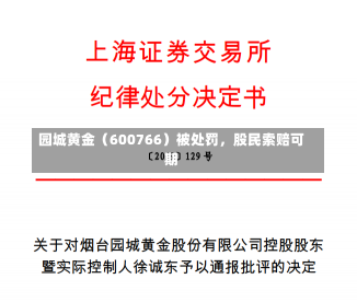 园城黄金（600766）被处罚，股民索赔可期-第1张图片