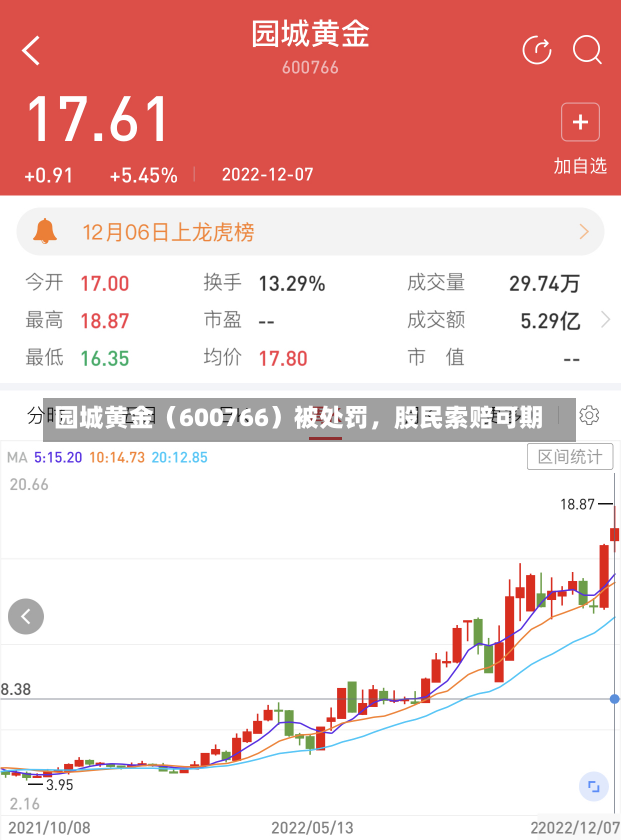 园城黄金（600766）被处罚，股民索赔可期-第3张图片