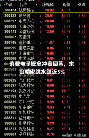 消费电子概念冲高回落，东山精密跳水跌近5%-第1张图片