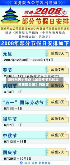 国务院关于修改《全国年节及纪念日放假办法》的决定-第1张图片