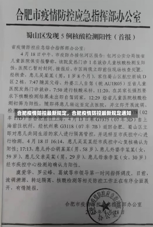 合肥疫情防控最新规定，合肥疫情防控最新规定通知-第2张图片