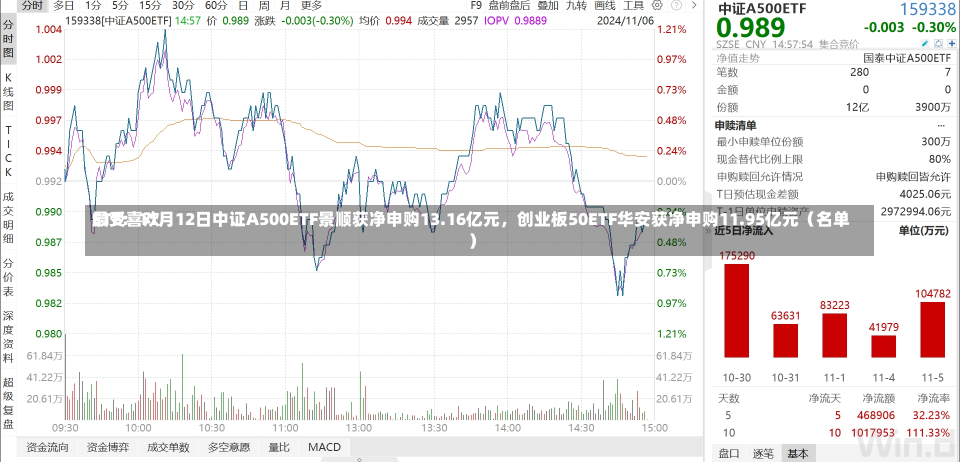 最受喜欢
ETF：11月12日中证A500ETF景顺获净申购13.16亿元，创业板50ETF华安获净申购11.95亿元（名单）-第1张图片