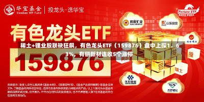 稀土+锂业股联袂狂飙，有色龙头ETF（159876）盘中上探1．63%，有研新材连收5个涨停-第1张图片