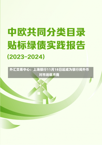 外汇交易中心：上海银行11月18日起成为银行间外币对市场做市商-第1张图片