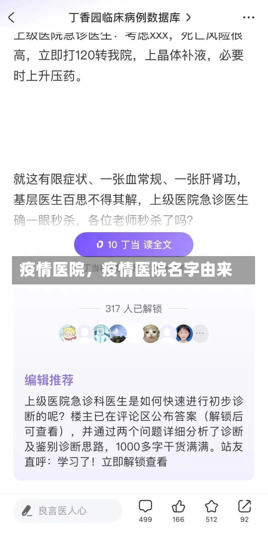 疫情医院，疫情医院名字由来