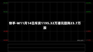 快手-W11月14日斥资1195.32万港元回购23.7万股-第1张图片