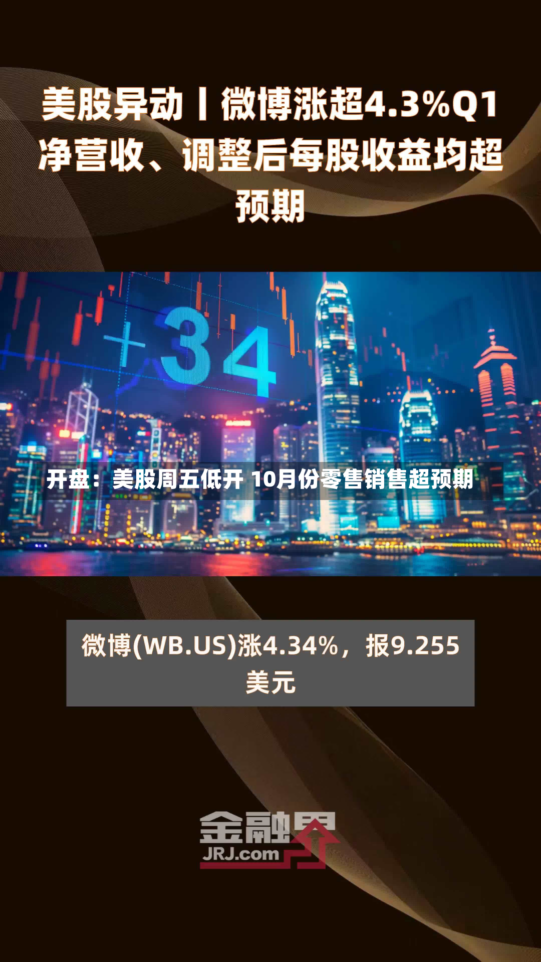 开盘：美股周五低开 10月份零售销售超预期-第1张图片