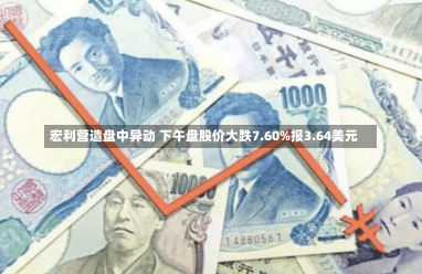 宏利营造盘中异动 下午盘股价大跌7.60%报3.64美元-第2张图片