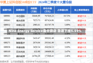 Nine Energy Service盘中异动 急速下挫5.59%