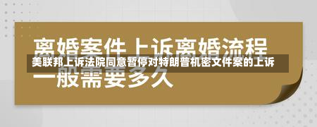 美联邦上诉法院同意暂停对特朗普机密文件案的上诉