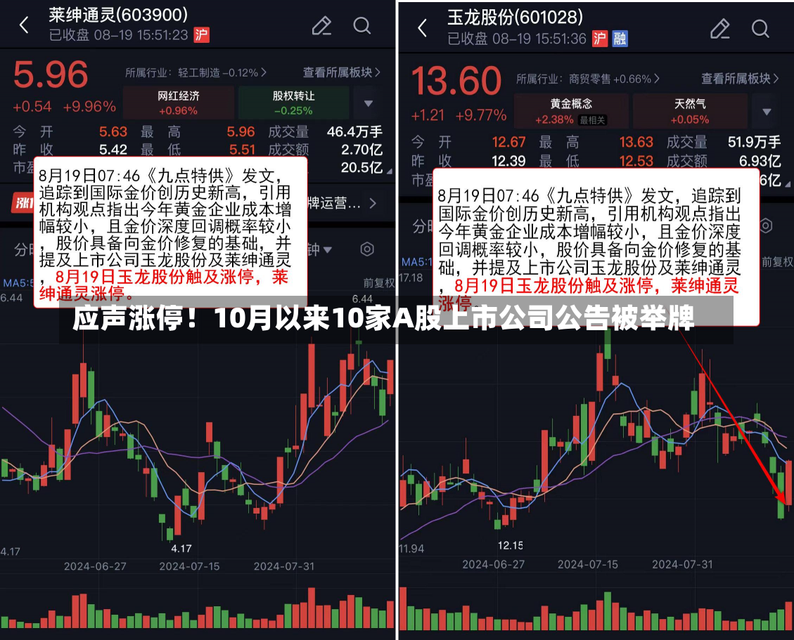 应声涨停！10月以来10家A股上市公司公告被举牌-第2张图片